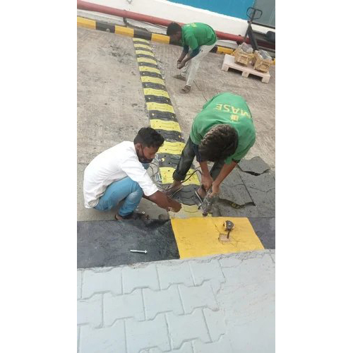 Plastic Speed Breaker - Durable Plastic, 250mm X 400mm X 50mm, Yellow & Black | Manual Traffic Calming Solution For Road Safety