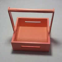 Wooden Colored Basket - Color: Multicolor
