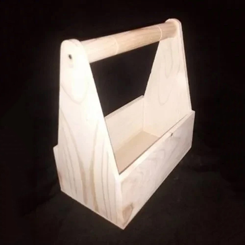 Wooden Handled Basket - Color: Brown