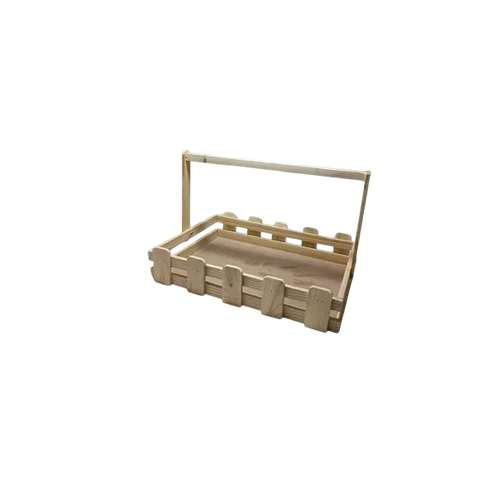 Designer Wooden Basket - Color: Brown