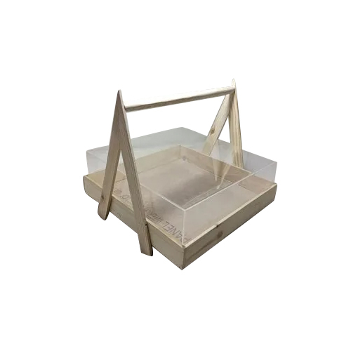 Wooden Acrylic Basket - Color: Natural Pine