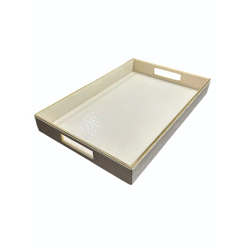 Croco Leather Tray - Color: White