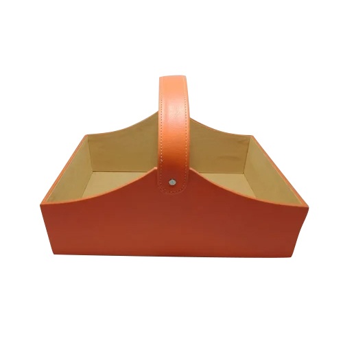Brown Leather Basket