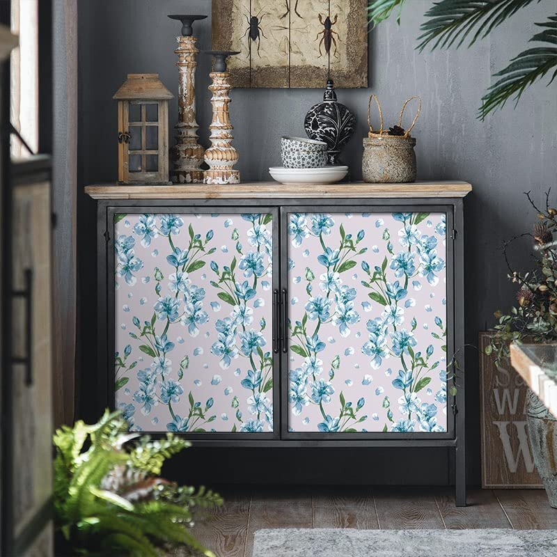 Floral Wallpaper Roll - Pvc Material, 45x500cm Size | Waterproof, Modern Sticker Design For Elegant Living Room Decor