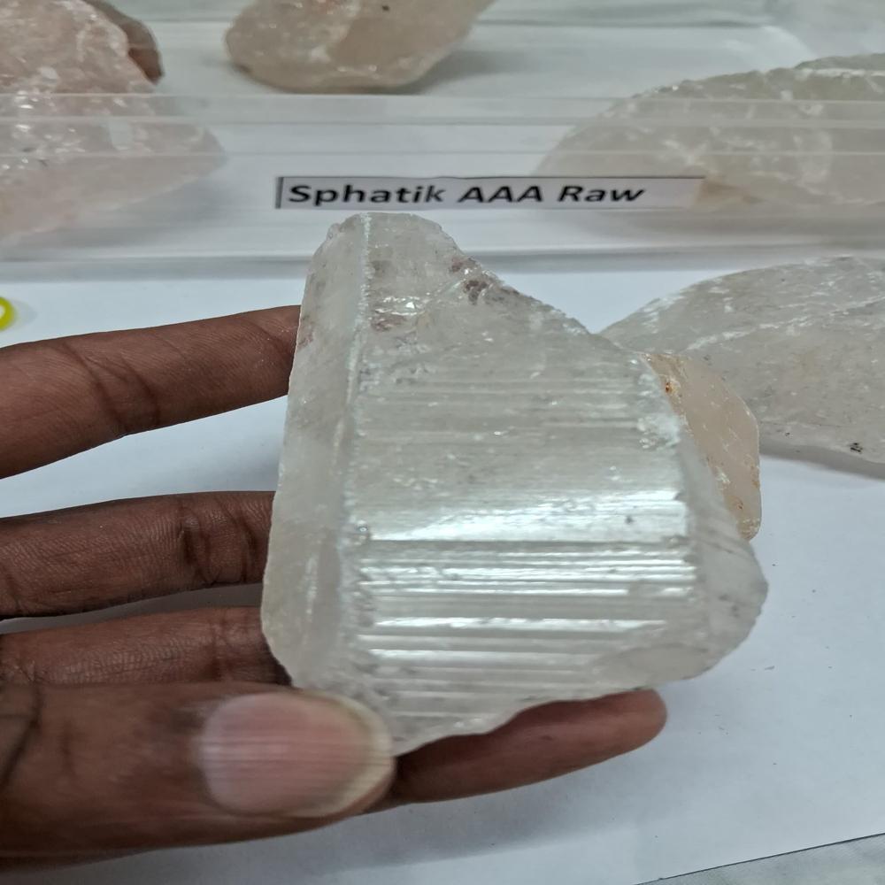 Sphatik Crystal Raw Stones Clear Quartz Stone Rough - Color: Brown