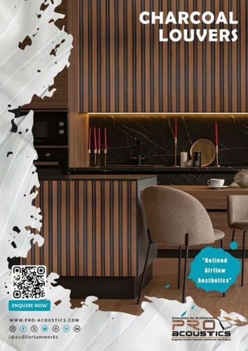 Charcoal Linear Wood Louvers