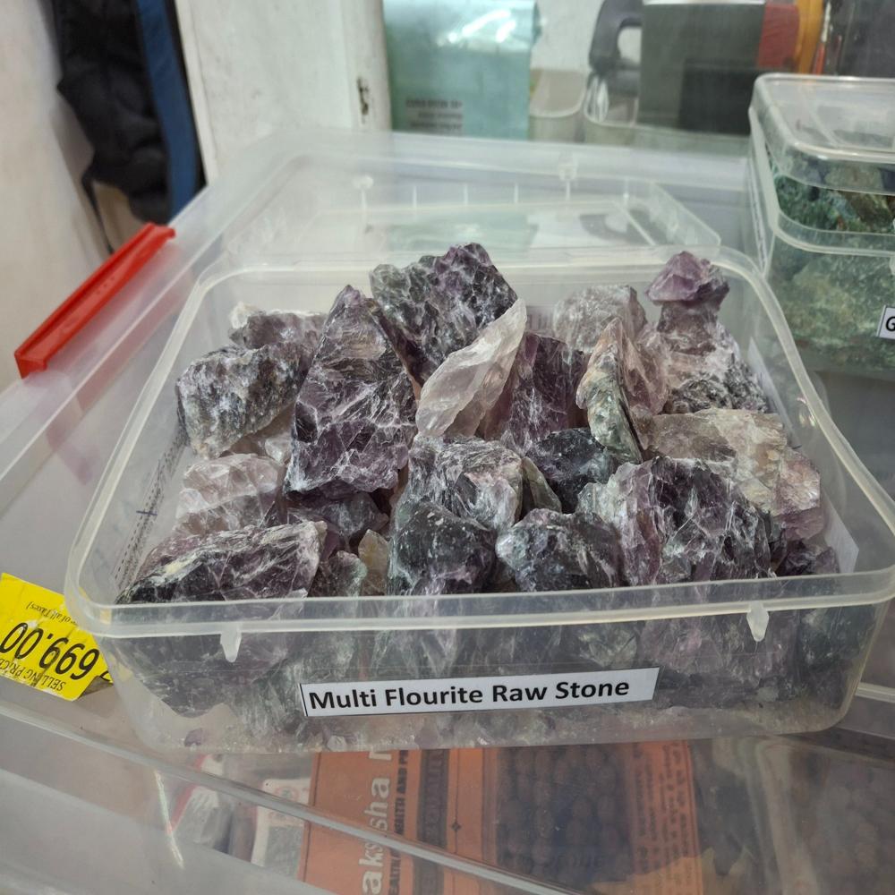 Multi Fluorite Rough Stone - Color: Purple