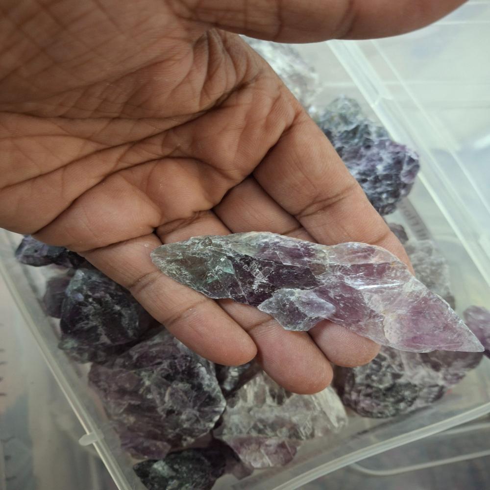 Multi Fluorite Rough Stone - Color: Purple