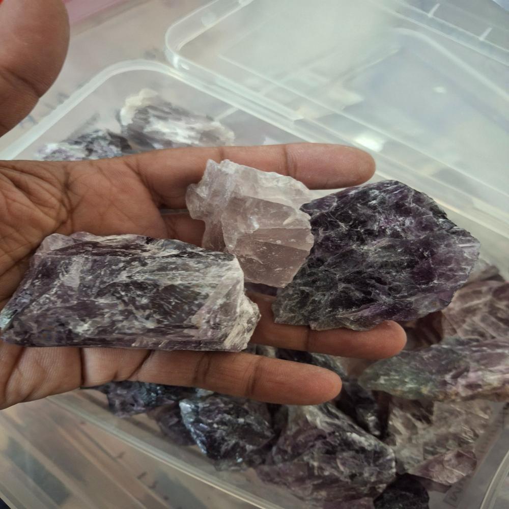 Multi Fluorite Rough Stone - Color: Purple