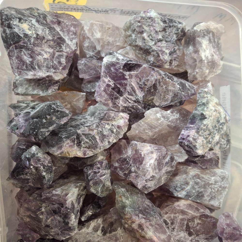Multi Fluorite Rough Stone - Color: Purple