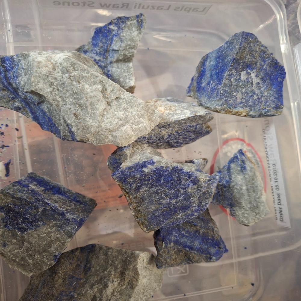 Lapis Lazuli Rough Stone - Color: Blue & Silver