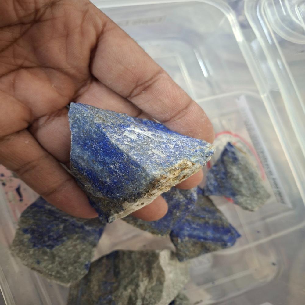 Lapis Lazuli Rough Stone - Color: Blue & Silver