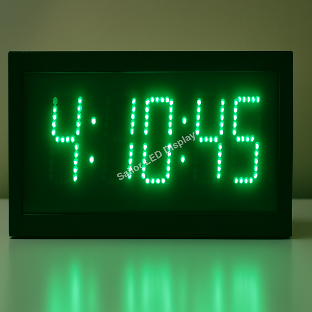 Green Color Digital Clock - Battery Life: 1 Years