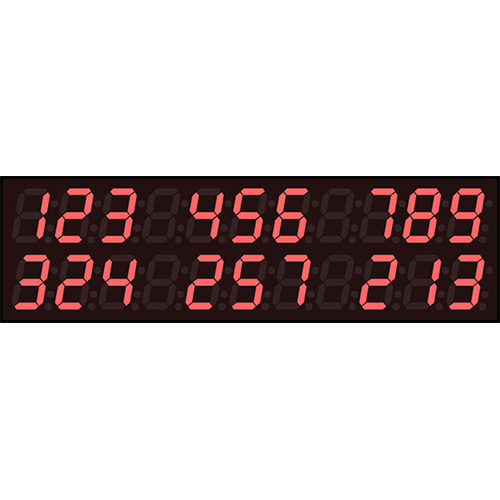  Token Number Display (Three Digit Three Counter -Red Color)