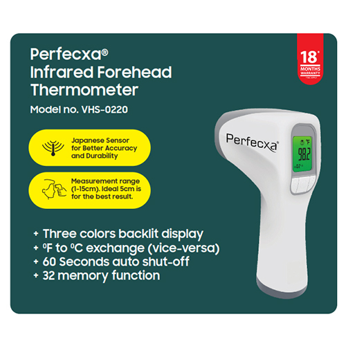 Perfecxa Infrared Forehead Thermometer - Accuracy: 100 %