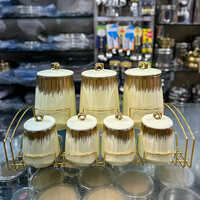 Airtight Snack Server Ceramic Jar - Color: Multicolor