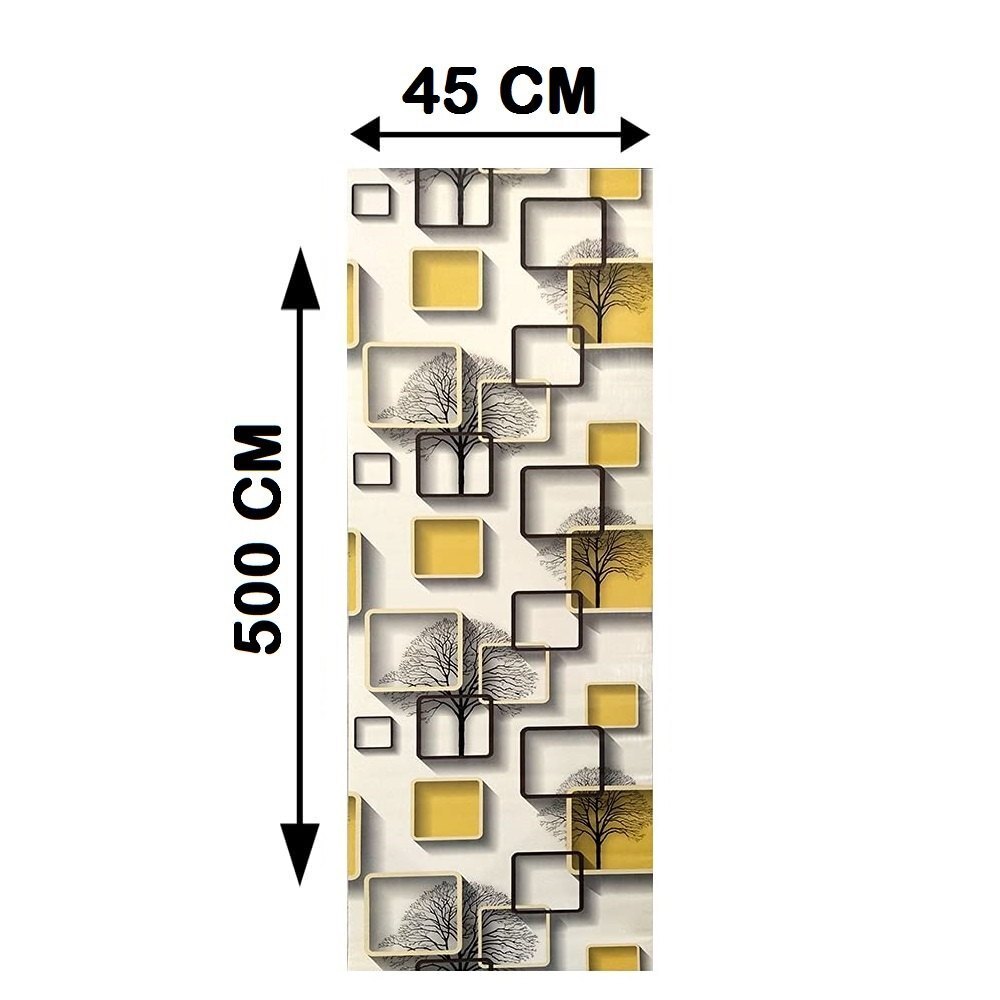 3d Abstract Design Pvc Self Adhesive Wallpaper - Pvc Material, 45x500 Cm Dimensions | Waterproof, Modern Style, Ideal For Industrial Use