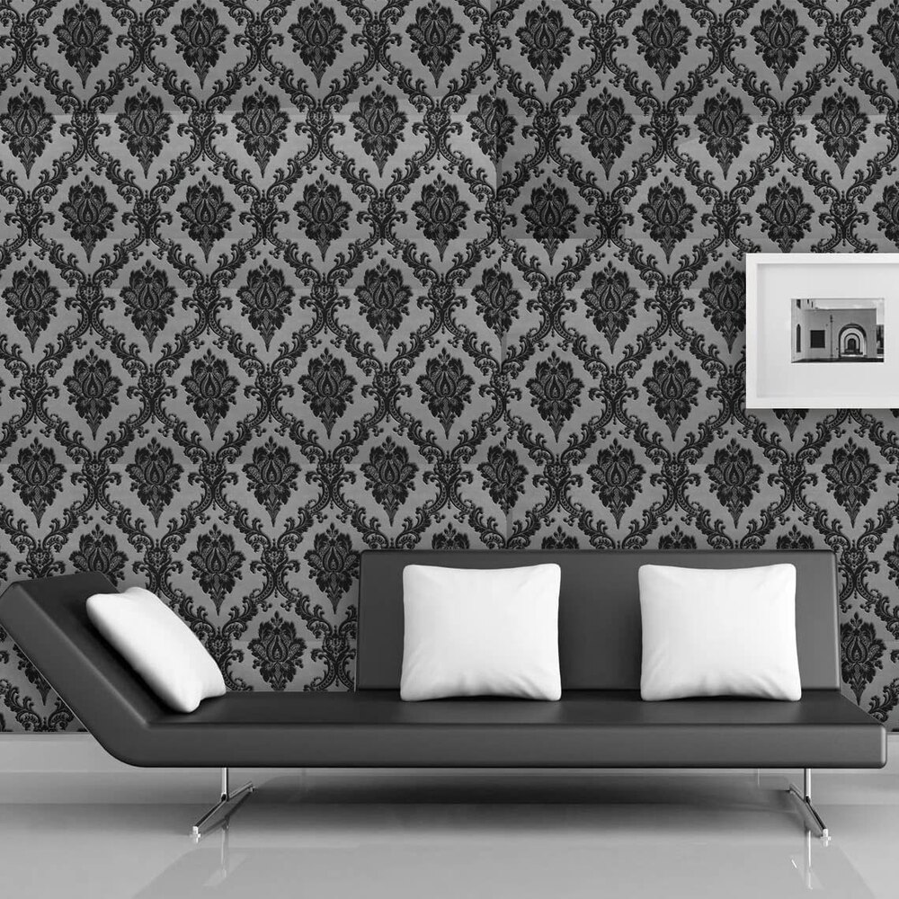 PVC Royal Grey Peel Off Stickers WallPaper