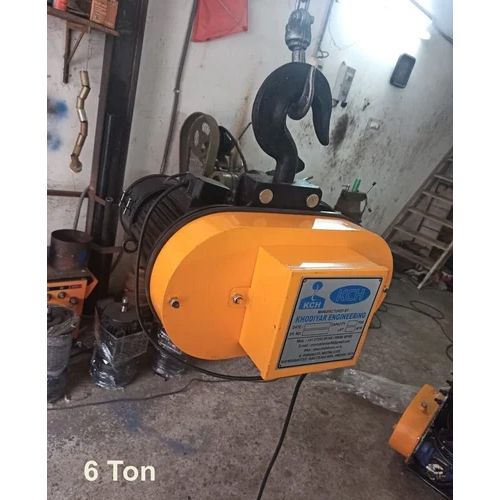 6 Ton Industrial Electric Chain Hoist - Color: Yellow