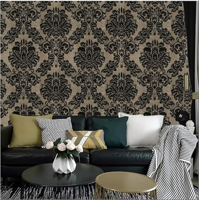 PVC Royal Brown Peel Off Stickers Wallpaper