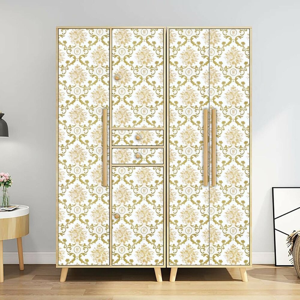 PVC Royal Golden Peel Off Stickers Wallpaper