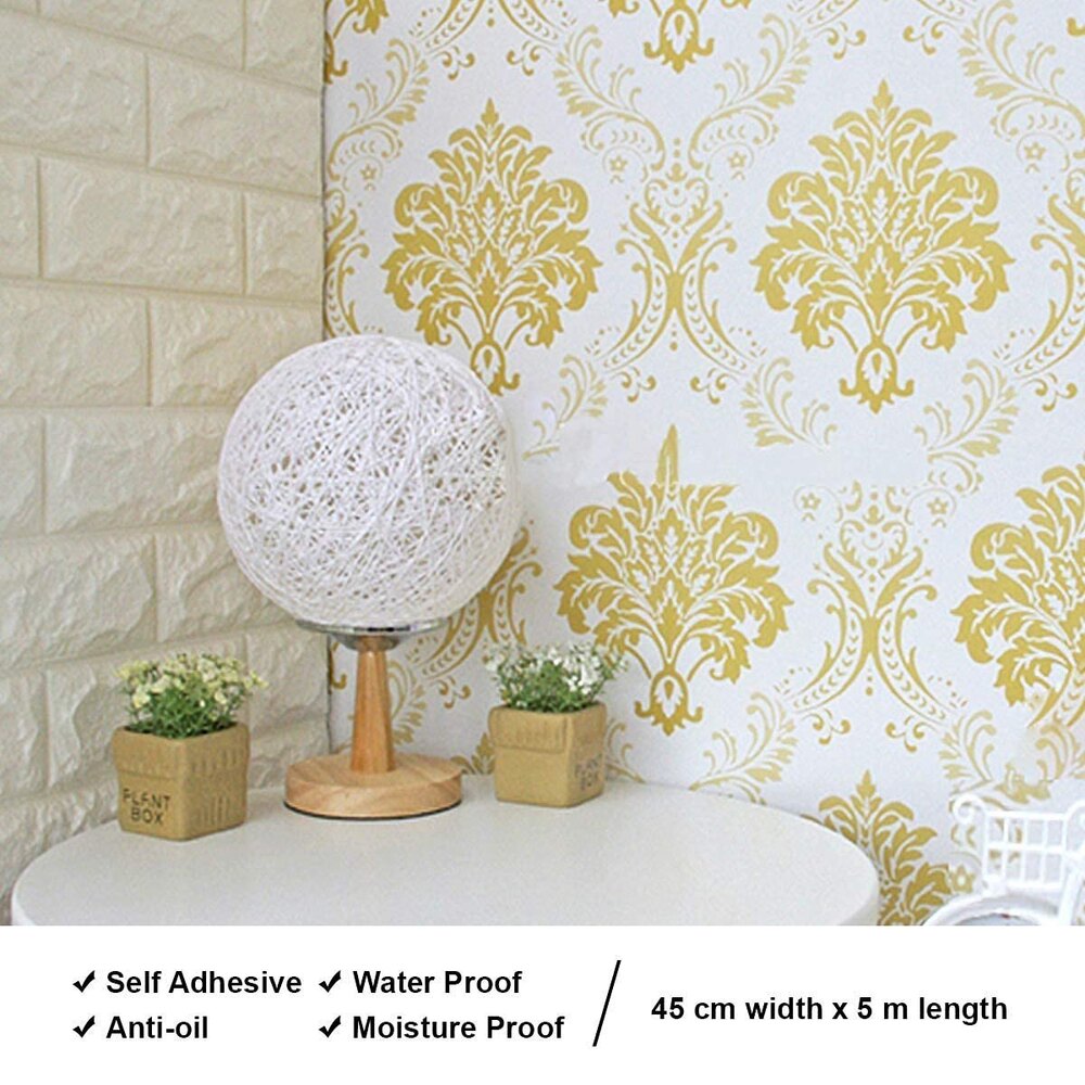PVC Royal Golden Peel Off Stickers Wallpaper