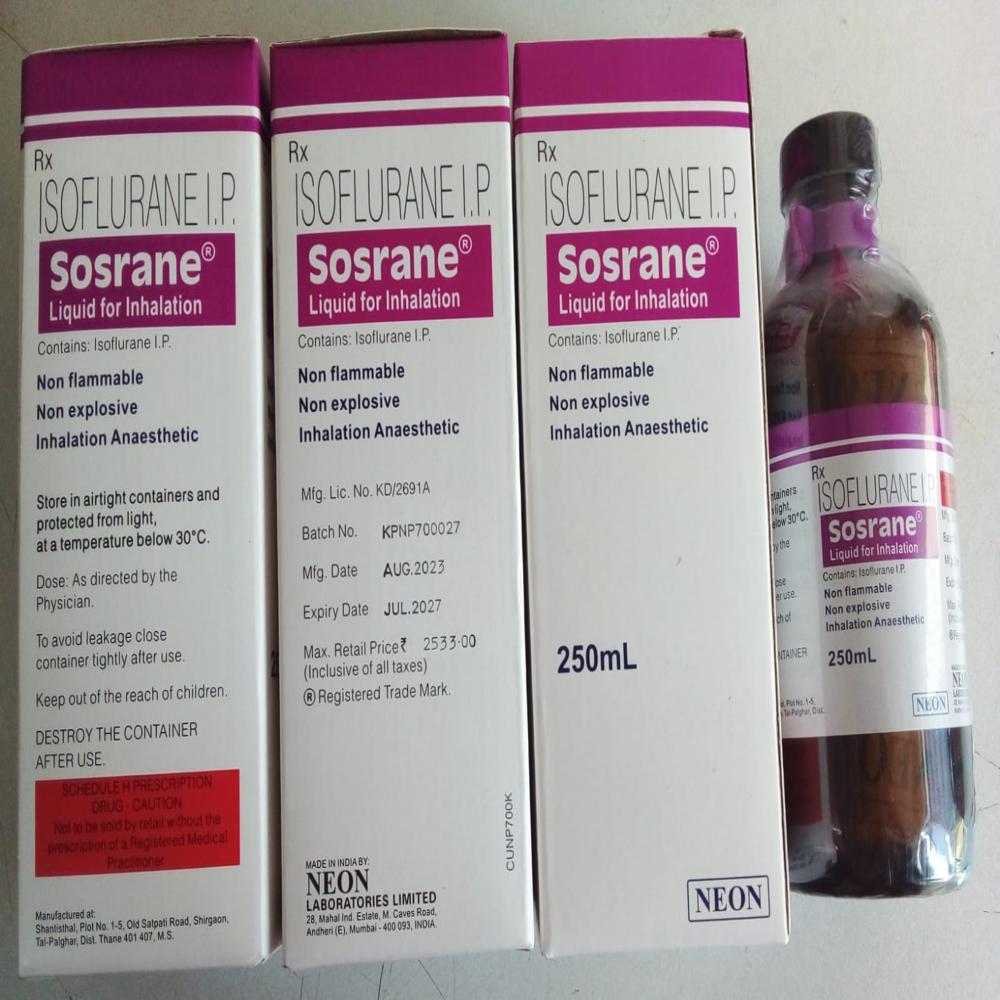 Sosrane 250ml - Isoflurane I.p | Ideal For Anesthesia, Precision Delivery, Safe And Effective For Medical Use