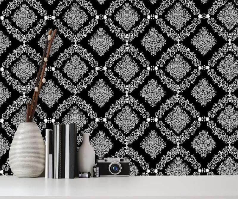 Royal Black And White Peel And Stick Wallpaper