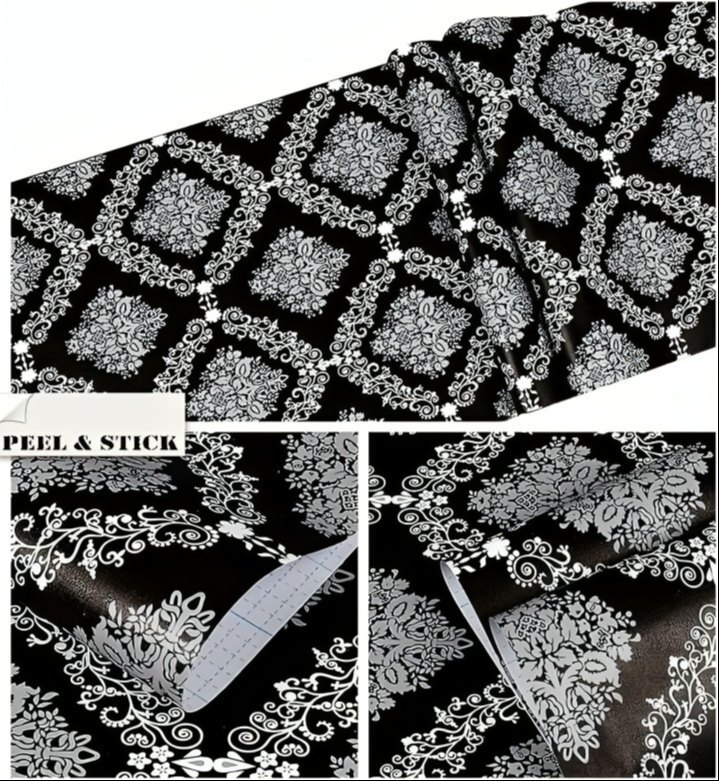 Royal Black And White Peel And Stick Wallpaper