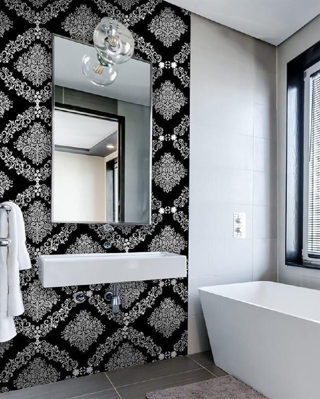 Royal Black And White Peel And Stick Wallpaper
