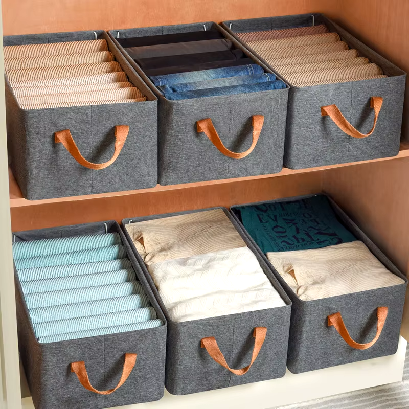Foldable Clothes Storage Box - Mild Steel, Various Sizes, Sleek Grey, Rectangle Shape | Ideal For Industrial Storage And Organization