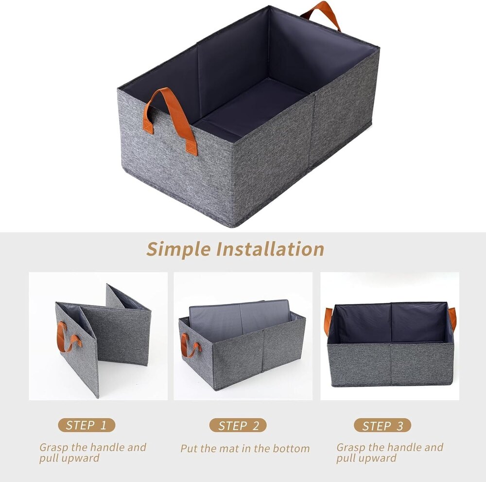 Foldable Clothes Storage Box - Mild Steel, Various Sizes, Sleek Grey, Rectangle Shape | Ideal For Industrial Storage And Organization