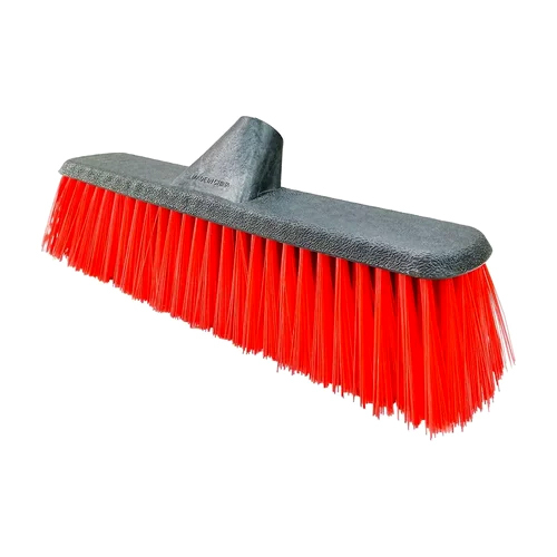 12 Inch Plastic Hard Floor Cleaning Brush - Color: Red