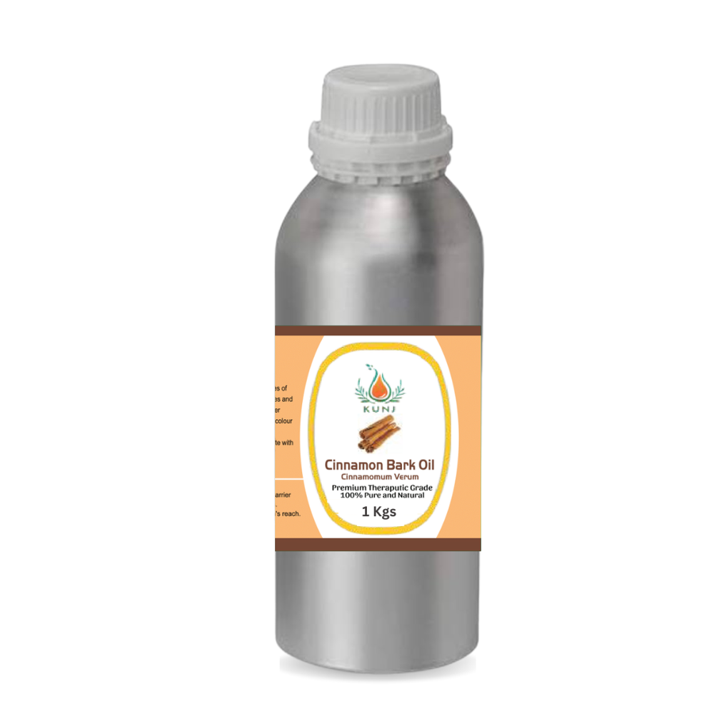 Cinnamon Bark Oil - 100% Pure Cinnamomum Zeylanicum, 1 Kg, Steam Distilled Liquid, Dark Amber Bottle | Immune Support, Aromatherapy, Skincare