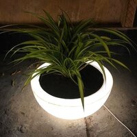 Led Bowl Shape Planter - Color: White