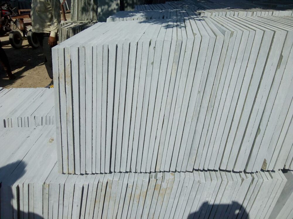 Kota Stone - Solid Surface Tile, 2 X 2 Size , Polished Finish, Green & White Limestone, Thickness Of 18 + 23 Mm