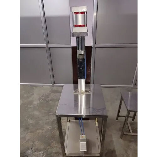 Aerosol Bottle D Crimping Machine (Pneumatic) - Color: Silver