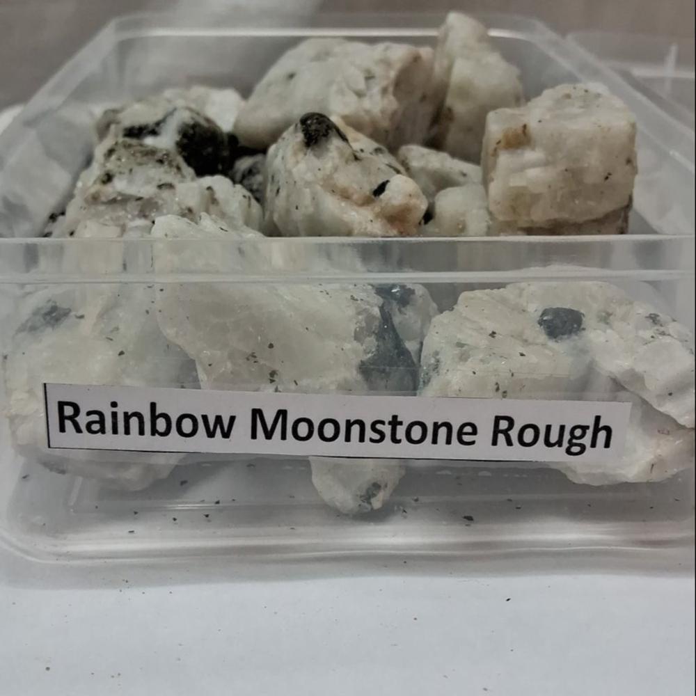 Natural Rainbow Moonstone Rough Stone - Color: White