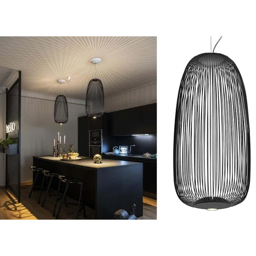 Black Hanging Light - Light Source: Fluorescent