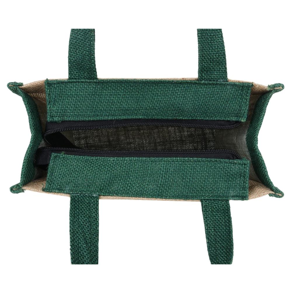 Jute Handbag - Color: Natural & Green