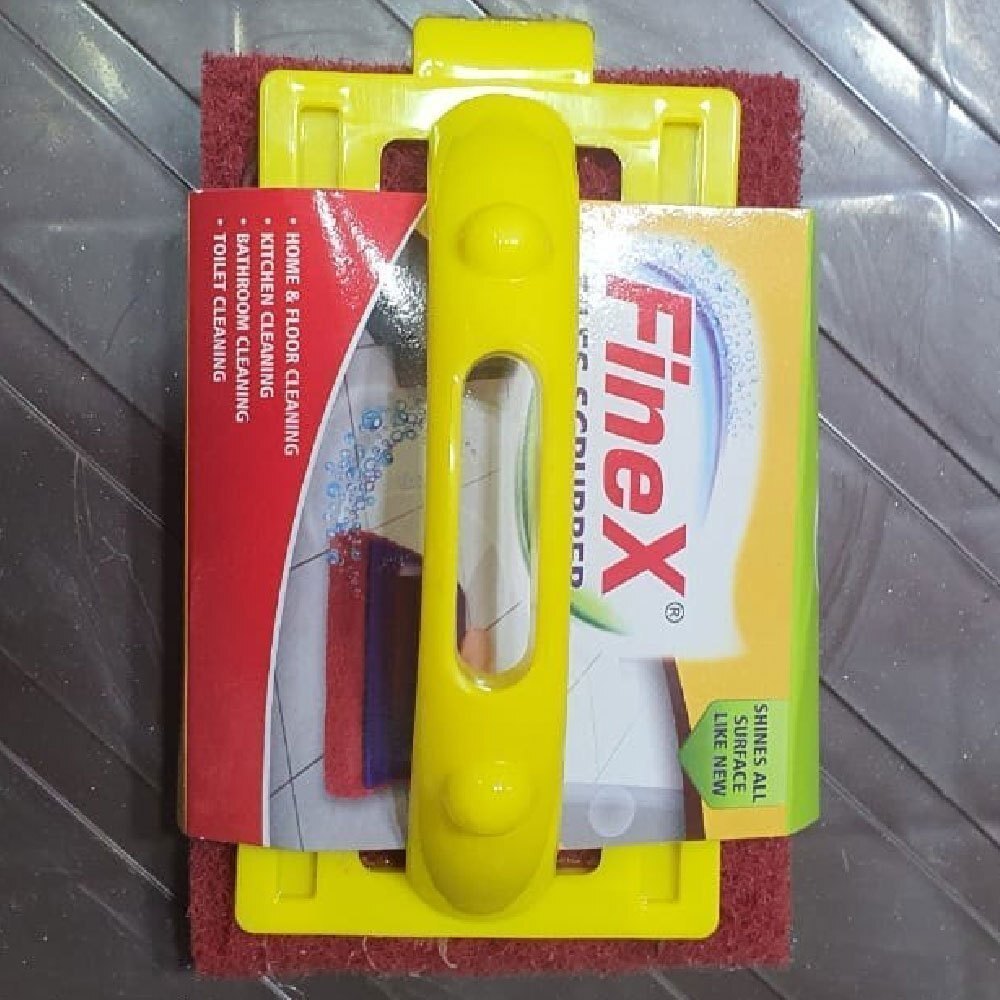 Tile Cleaning Scrubber Brush With Handle - Durable Plastic, Multi-colored, Ideal For Floor Cleaning, Ergonomic Handle For Comfortable Grip