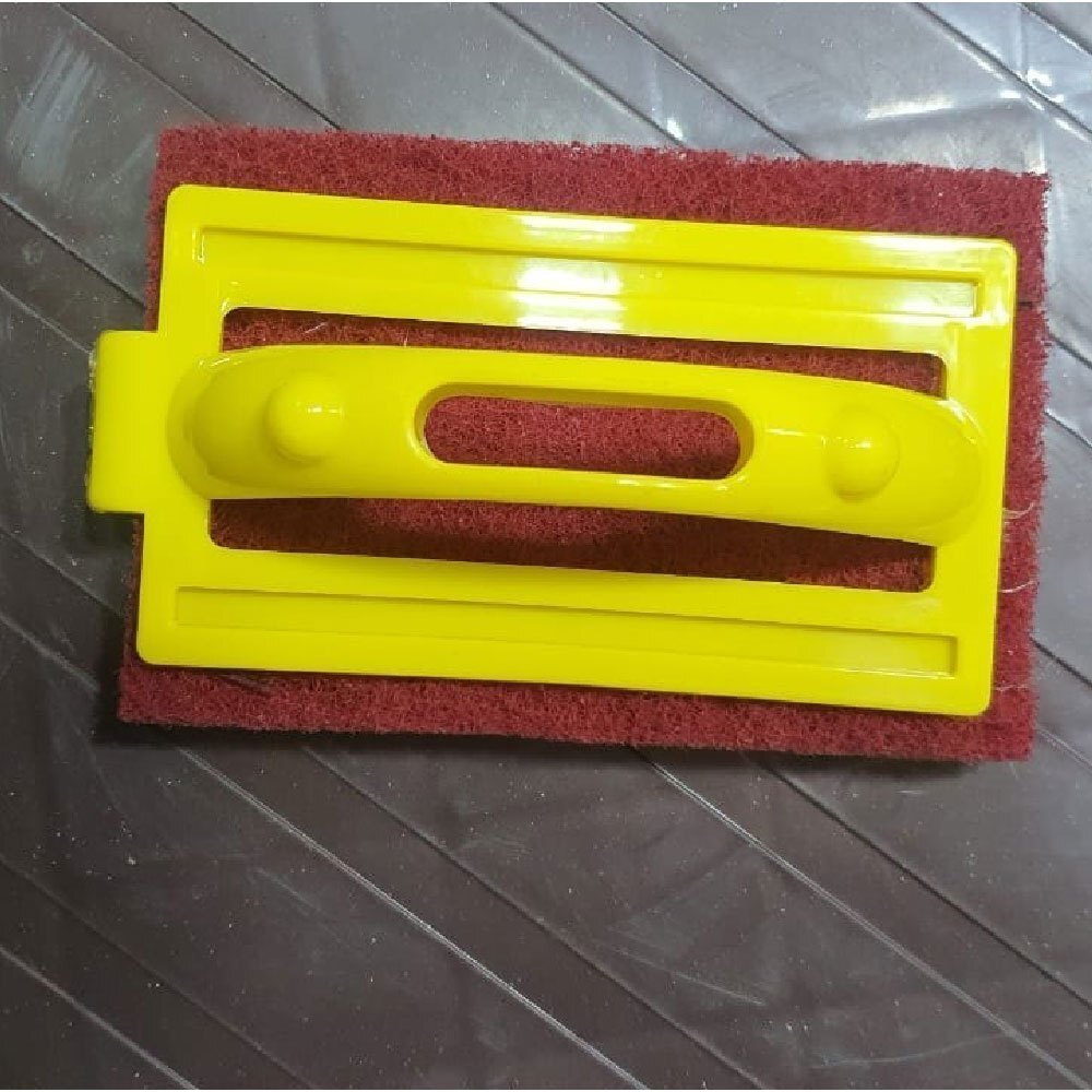 Tile Cleaning Scrubber Brush With Handle - Durable Plastic, Multi-colored, Ideal For Floor Cleaning, Ergonomic Handle For Comfortable Grip