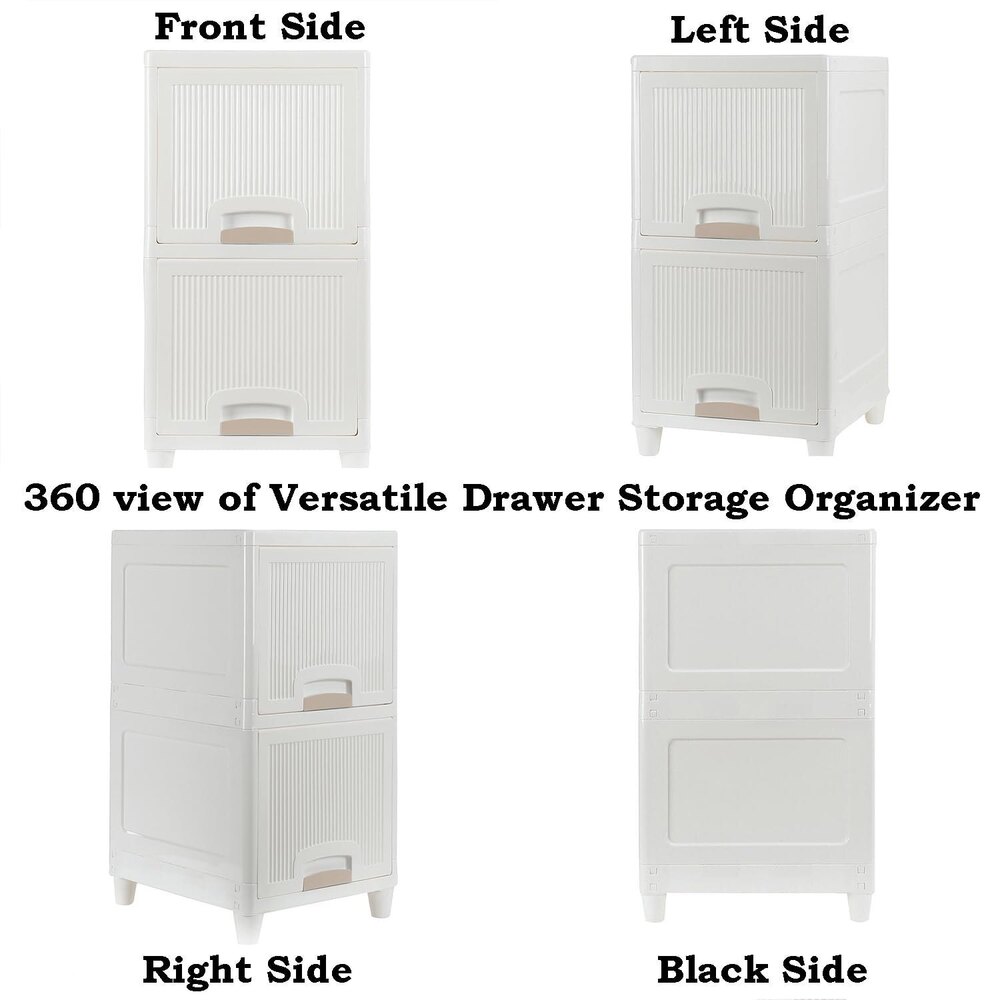 2 Unit Plastic Storage Cupboard - Color: White