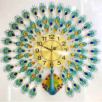 Peacock Hanging Wall Clock - Color: Multi Color