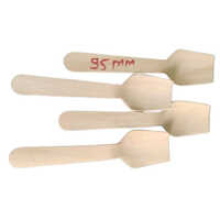 95mm Wooden Ice Cream Spoon - Color: Off White
