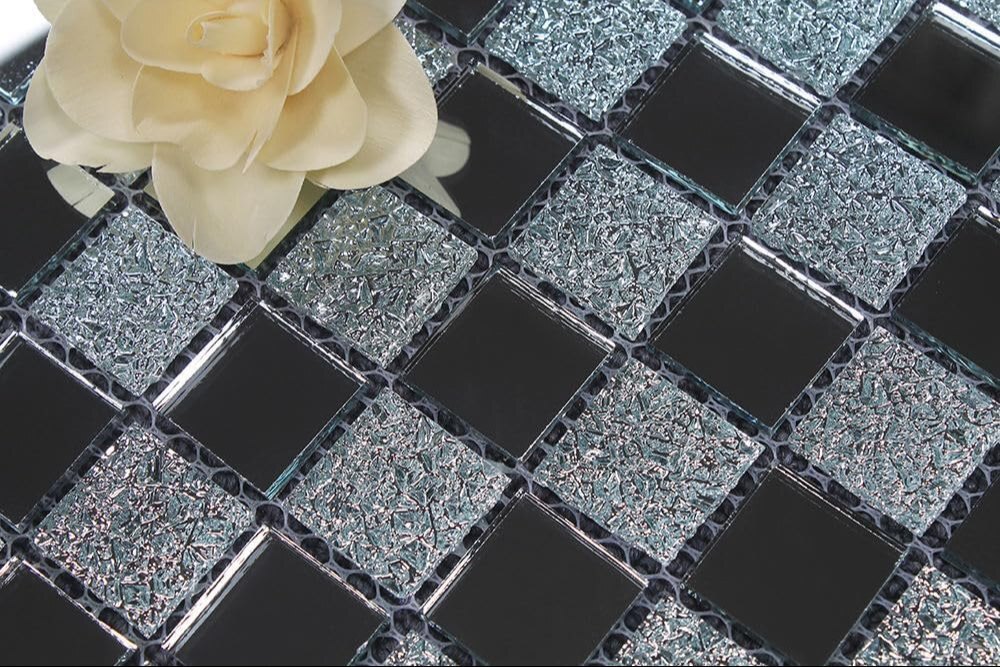 Black And White Wall Panel - Glass Material, 1x1 Feet Size, Glossy Finish, Perfect For Industrial Wall Applications - Sleek Modern Design