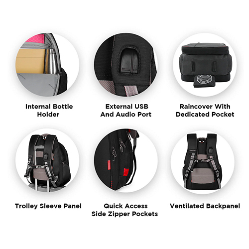 Sirius 15.6 Inch Laptop Backpack - Color: Black