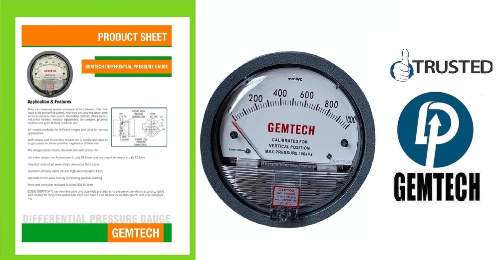 Industry Leaders Supplier GEMTECH_Differential Pressure Gauge India Delhi NCR