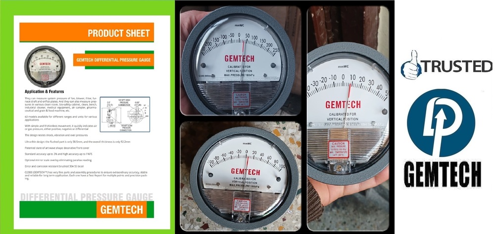 Gemtech Differential Pressure Gauges Suppliers In Mira Bhayandar Maharashtra
