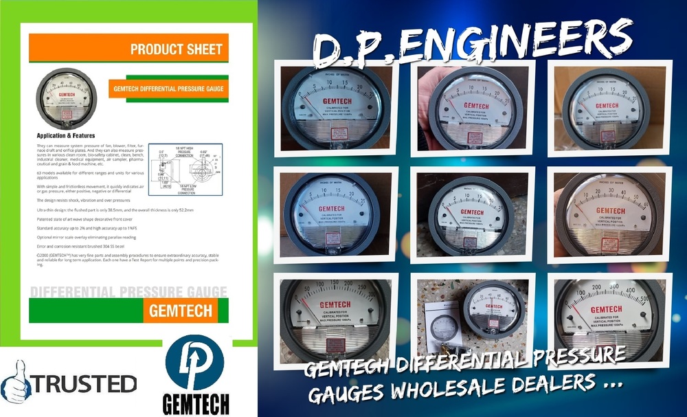 GEMTECH Differential Pressure Gauges Suppliers in Mira Bhayandar Maharashtra